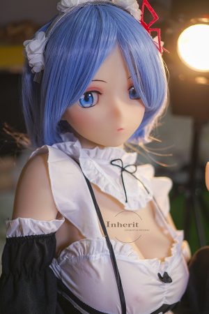 D30001 1Dollhouse168 青いおかっぱ ロリータメイド服 アニメ ヘッド ラブドール